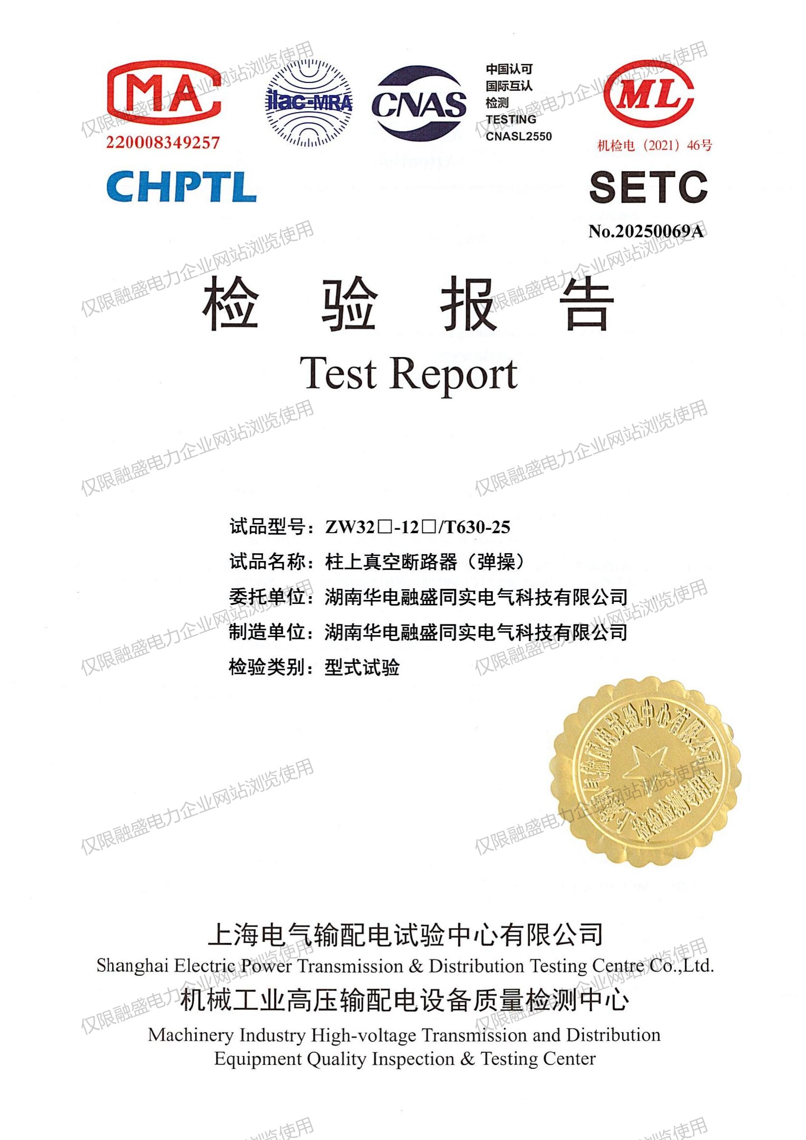 柱上真空断路器(弹操)-20250069A
